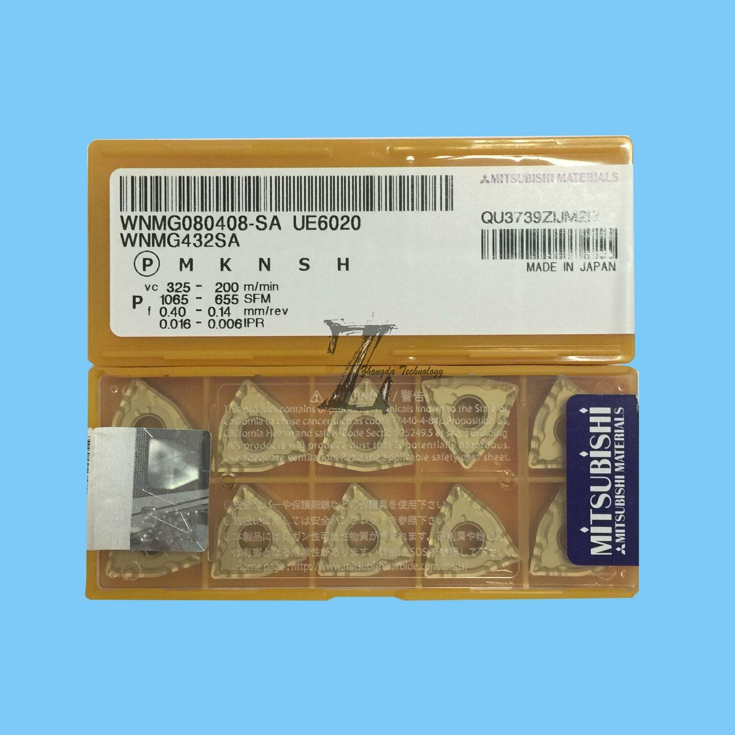 10PC Mitsubishi WNMG080408-SA UE6020 WNMG432SA Carbide Insert New in box - MITSUBISHI