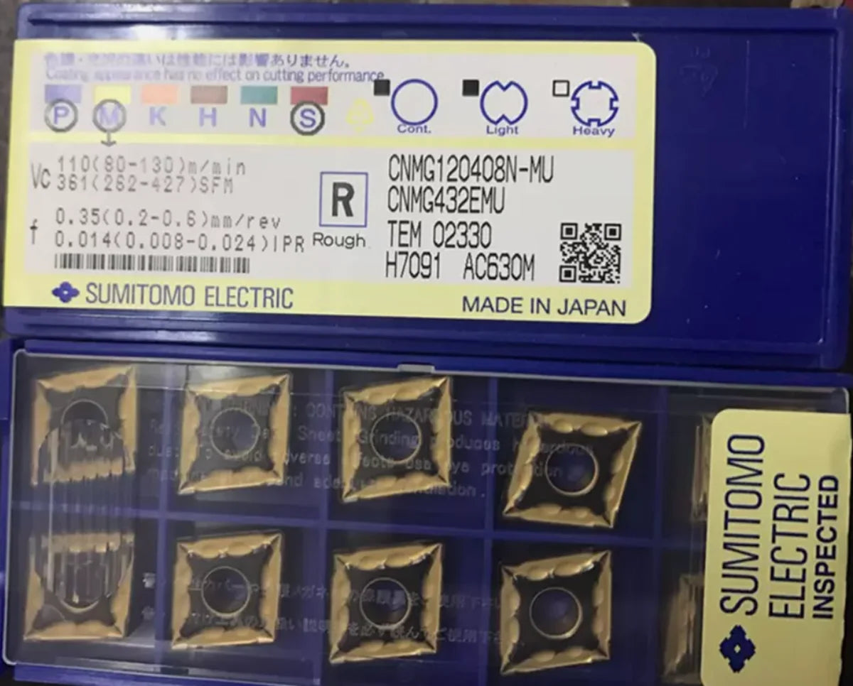 10PCS CNMG120408N-GU Carbide Inserts - SUMITOMO [1]