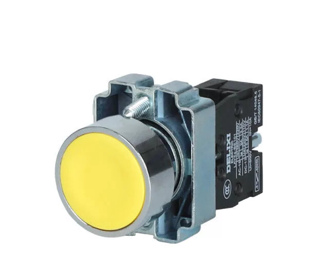 10PCS DELIXI LAY5S-BA51 LAY5SBA51 PUSHBUTTON SWITCHES YELLOW 1NO [2]