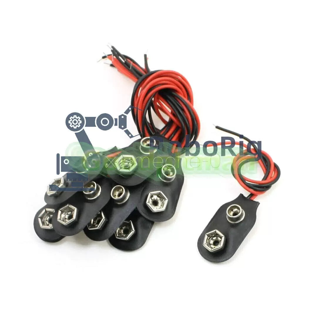 10Pcs Snap on 9V Battery Holder Clip Connector Hard Shell 10CM Cable Lead [2]
