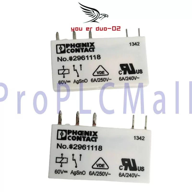 10 PC No.#2961118 Phoenix Contact Miniature Relay 5 Pins 60V 6A/250VAC [1]