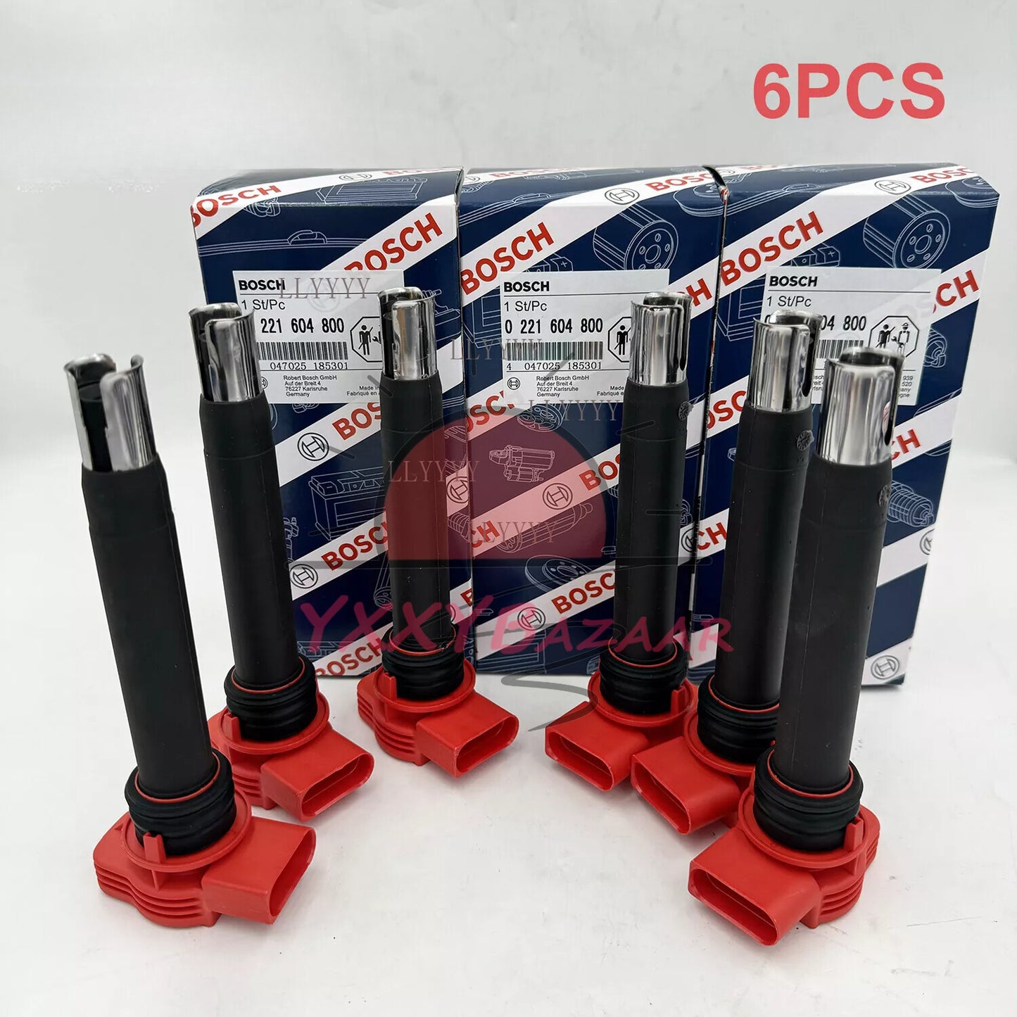 6x Red Top Ignition Coil Packs 0221604800 For Audi 3.0 3.2 FSI A4 A5 A6 Q5 Q7