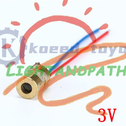 10/100pcs 650nm 6mm 3V/5V 5mW Adjustable Laser Dot Diode Module Red Copper Head