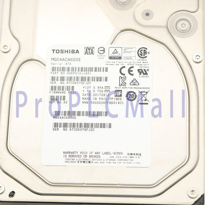 1PCS 6TB SATA3 3.5 HDD TOSHIBA MG04ACA600E 7.2K