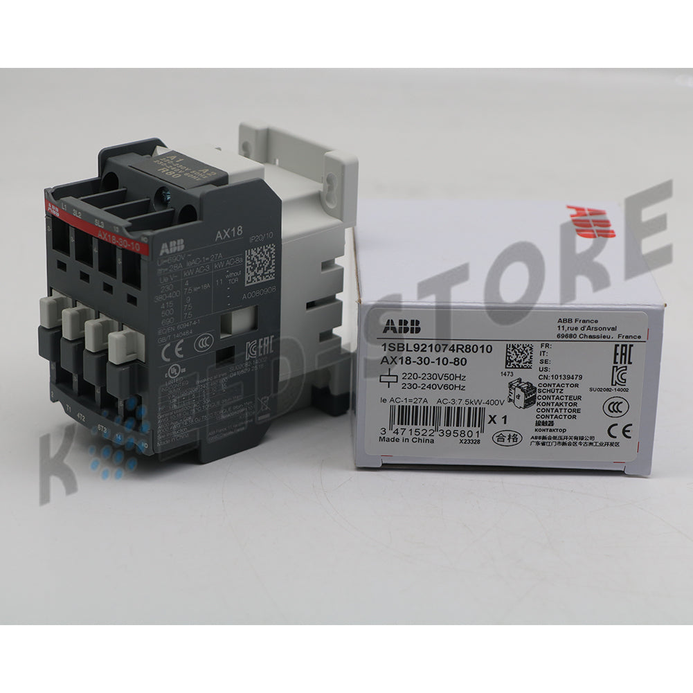 1PCS ABB AX18-30-10-80 Contactor 220-230V50Hz/230-240V60Hz 1SBL921074R8010