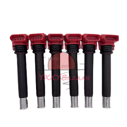 6x Red Top Ignition Coil Packs 0221604800 For Audi 3.0 3.2 FSI A4 A5 A6 Q5 Q7 *