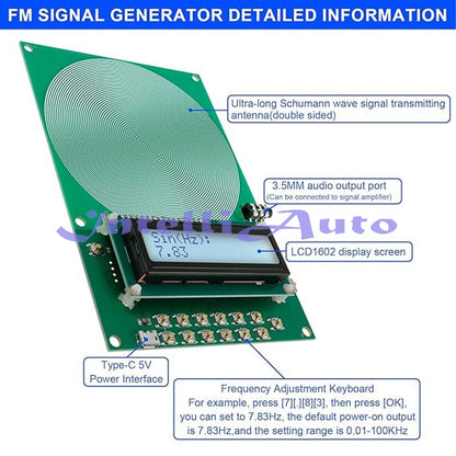 7.83Hz 0.1Hz~100000Hz Adjustable Schumann Wave Generator Pulse Sine Frequency