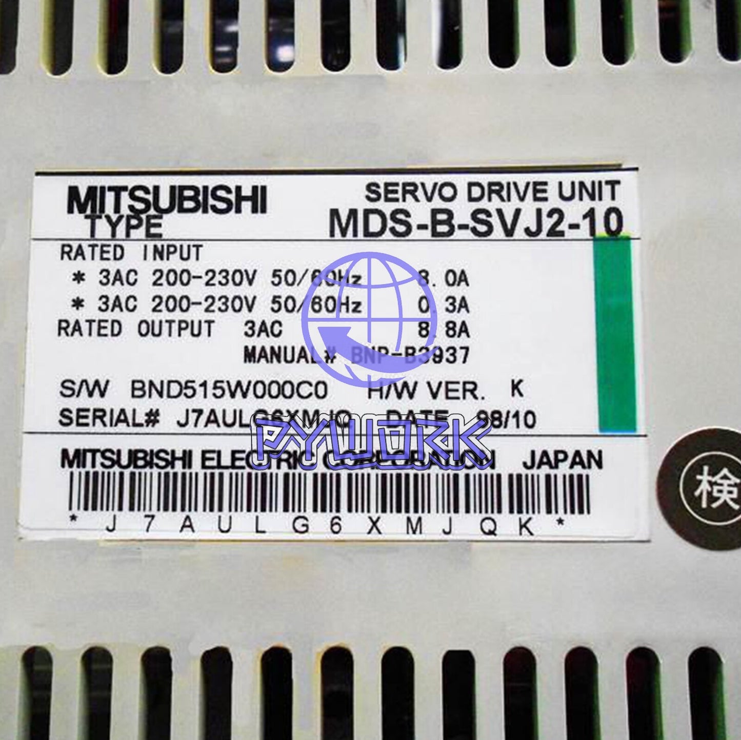 Mitsubishi MDS-B-SVJ2-10 Servo Drive ~