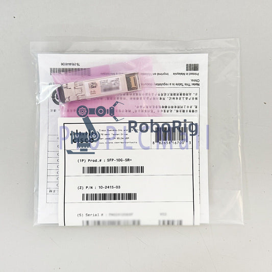 1PCS Cisco w/ Green Hologram SFP-10G-SR 10G SFP+ SR 850nm 300m MMF LC Module