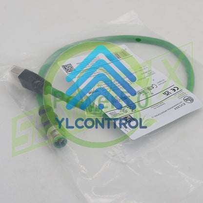 IFM EFECTOR EVC924 Ethernet connection cable CAT5 M12 RJ45 0.5 Meter~