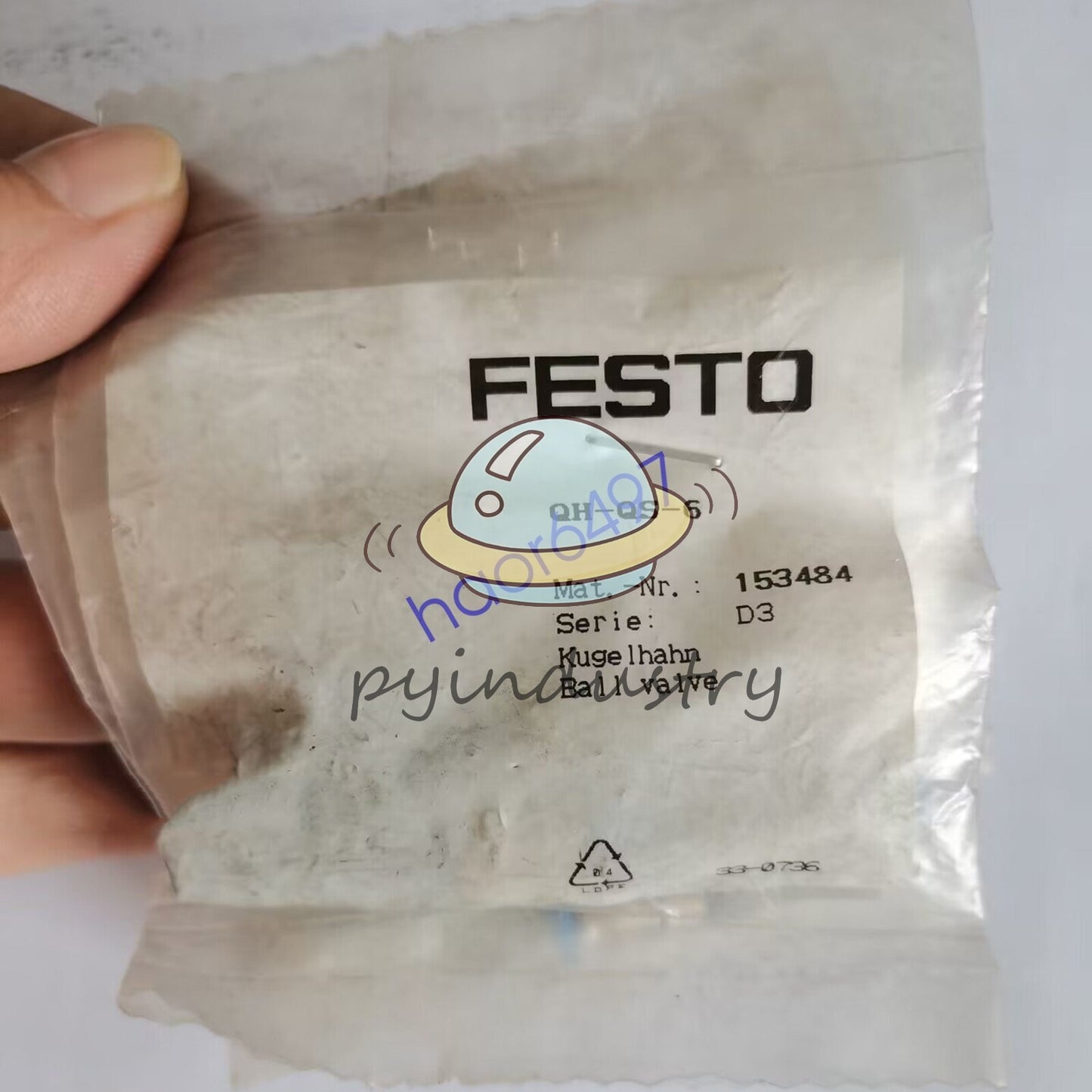 1 pcs FESTO QH-QS-6 153484 Ball Valve Free shipping #YP1