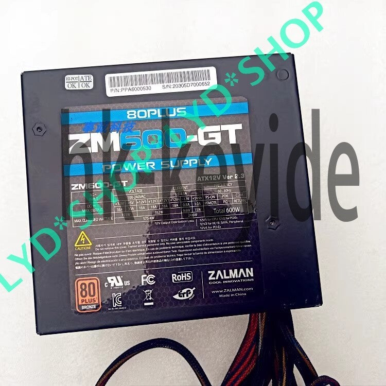 1Pcs ZALMAN ZM600-GT 80PLUS server industrial computer power supply
