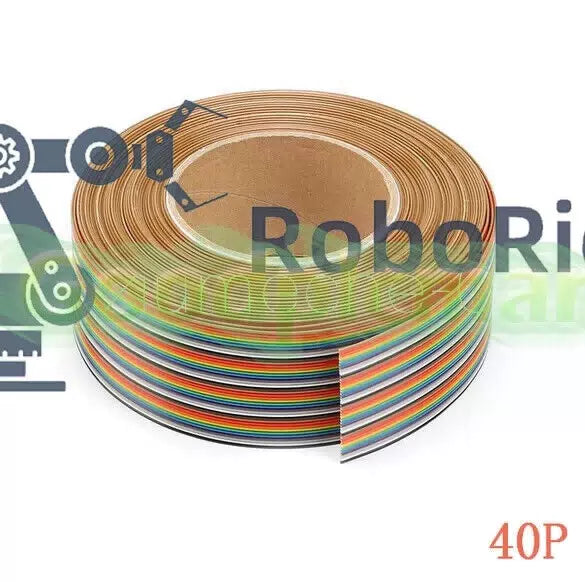 1M 3.3ft 40 Way 40 pin Flat Color Rainbow Ribbon IDC Cable Wire Rainbow Cable CW [4]