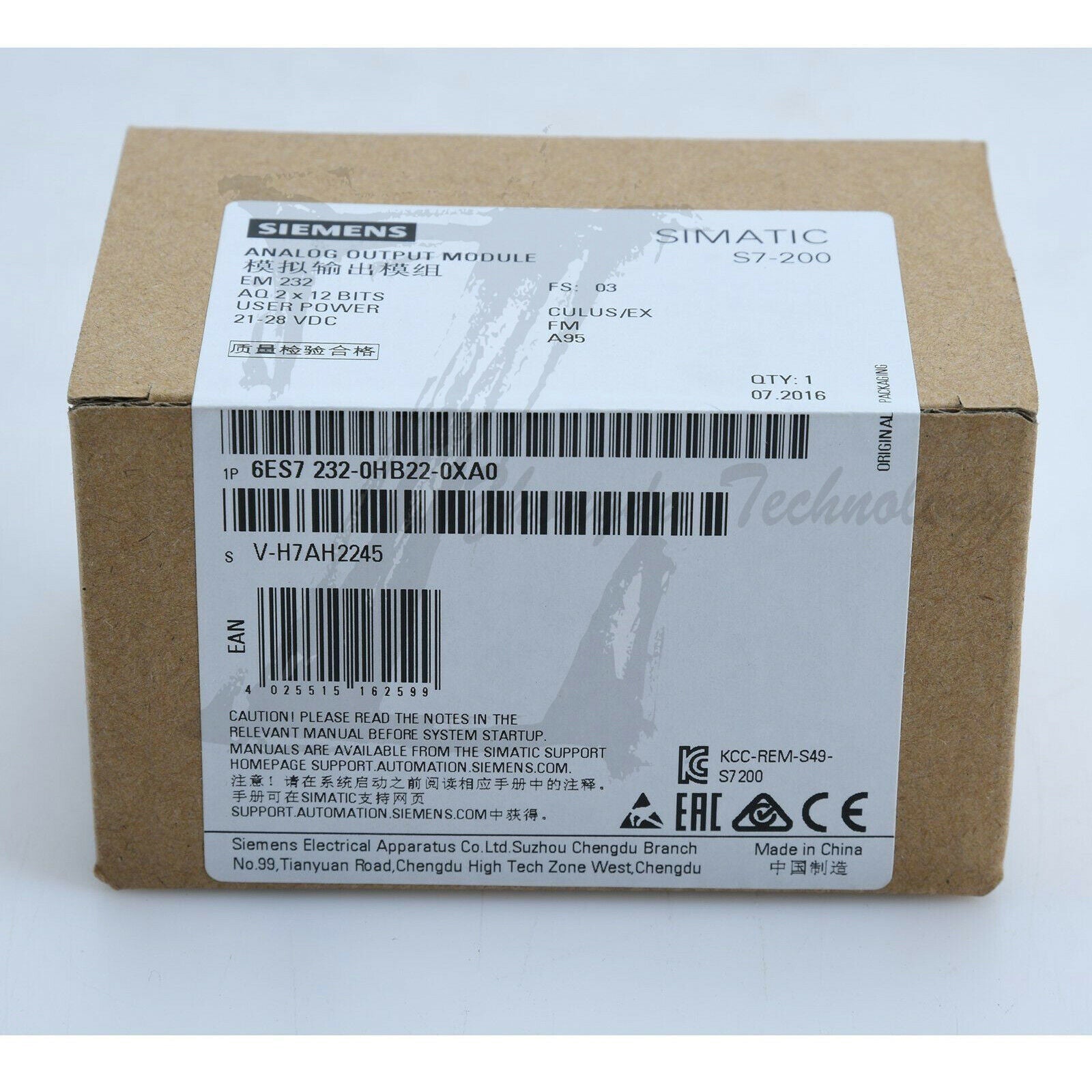 1PC New in box Siemens EM232 6ES7232-0HB22-0XA0 fast delivery KOEED 201-500, 80%, import_2020_10_10_031751, Other, Siemens