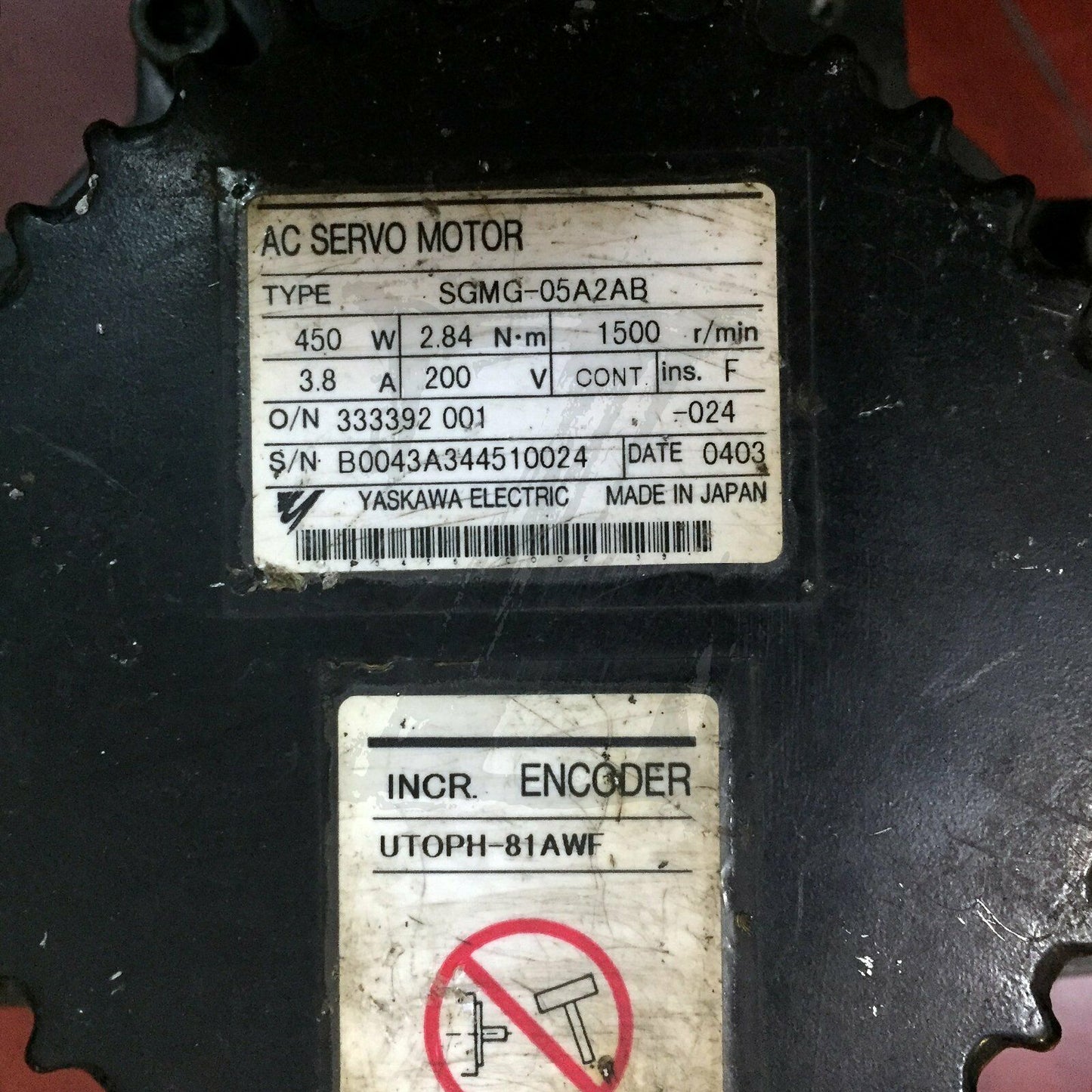 1PC Used Servo Motor FOR Yaskawa SGMG-05A2AB Tested In Good Condition - YASKAWA