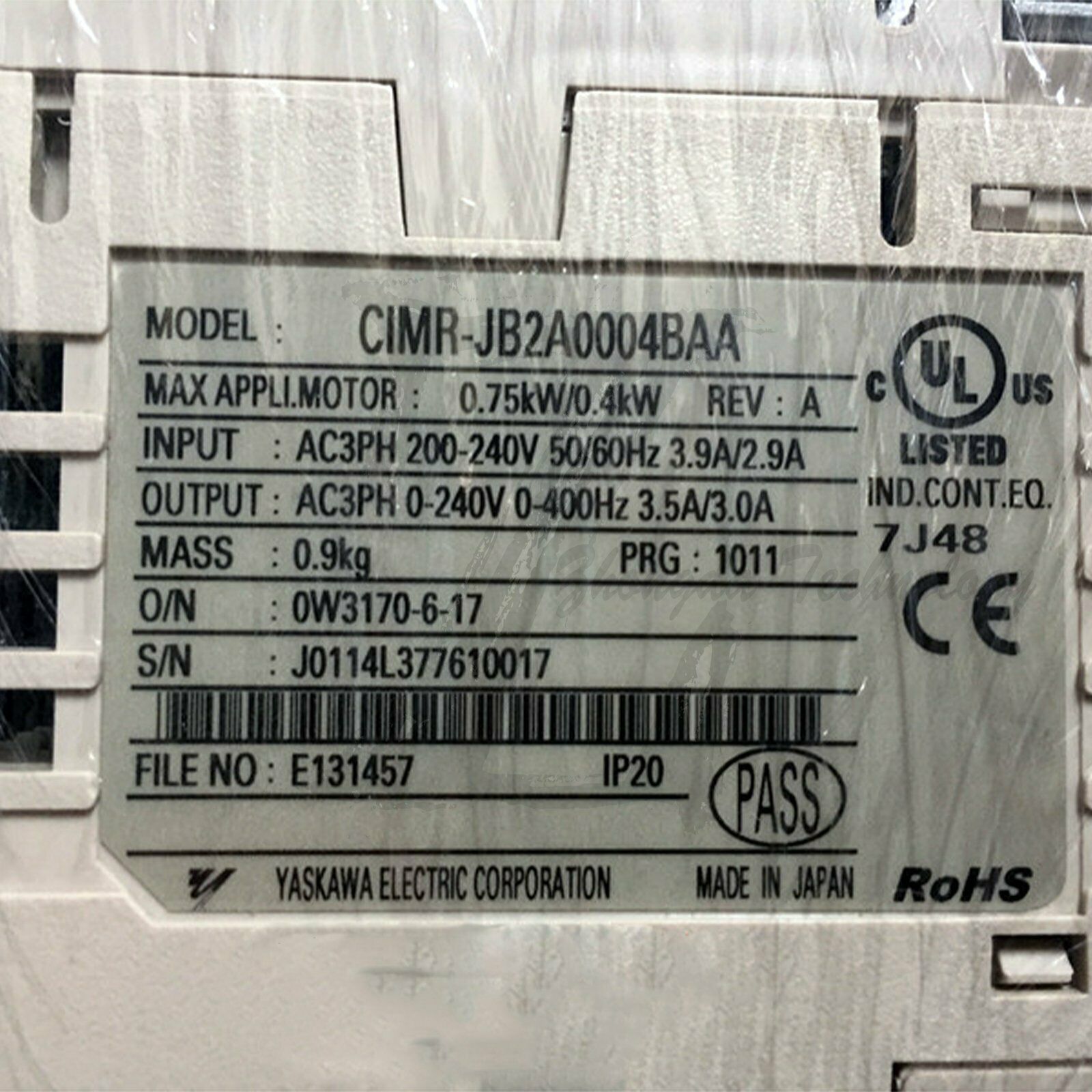 1PC Used Yaskawa CIMR-JB2A0004BAA 220V / 0.4KW Tested In Good Condition - YASKAWA