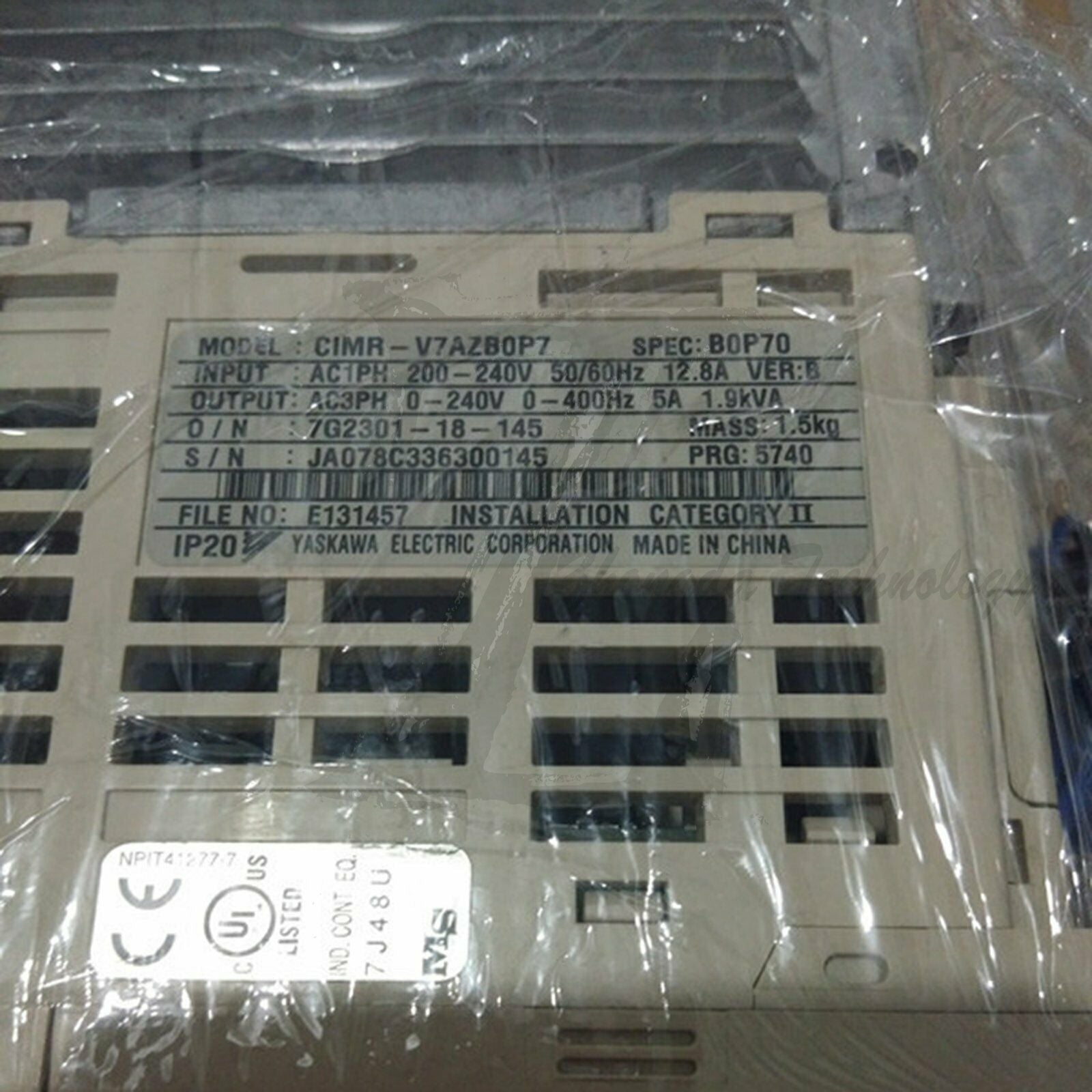 1PC Used Yaskawa CIMR-V7AZB0P7 Tested In Good Condition - YASKAWA