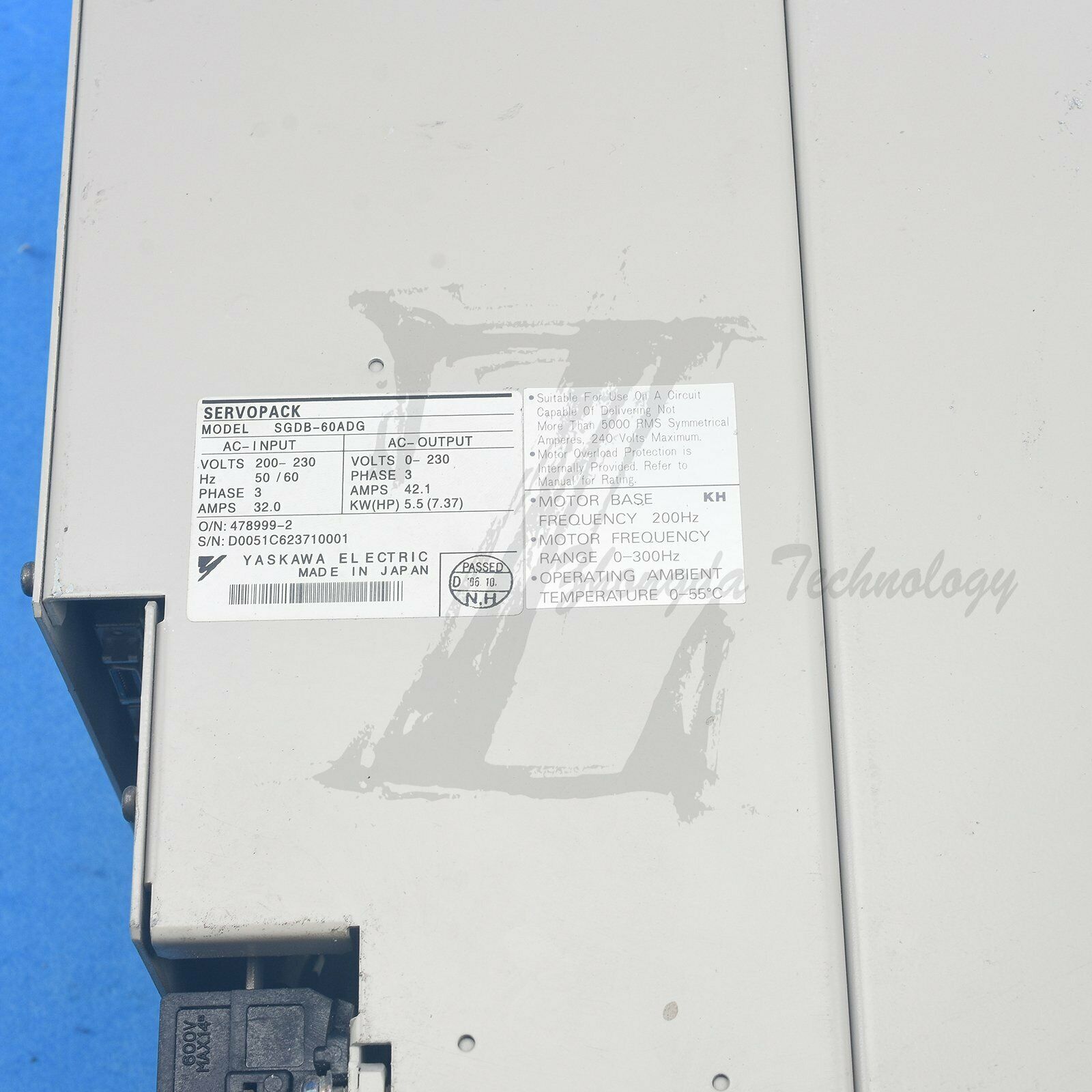 1PC Used Yaskawa Servo Drive SGDB-60ADG Tested In Good Condition - YASKAWA