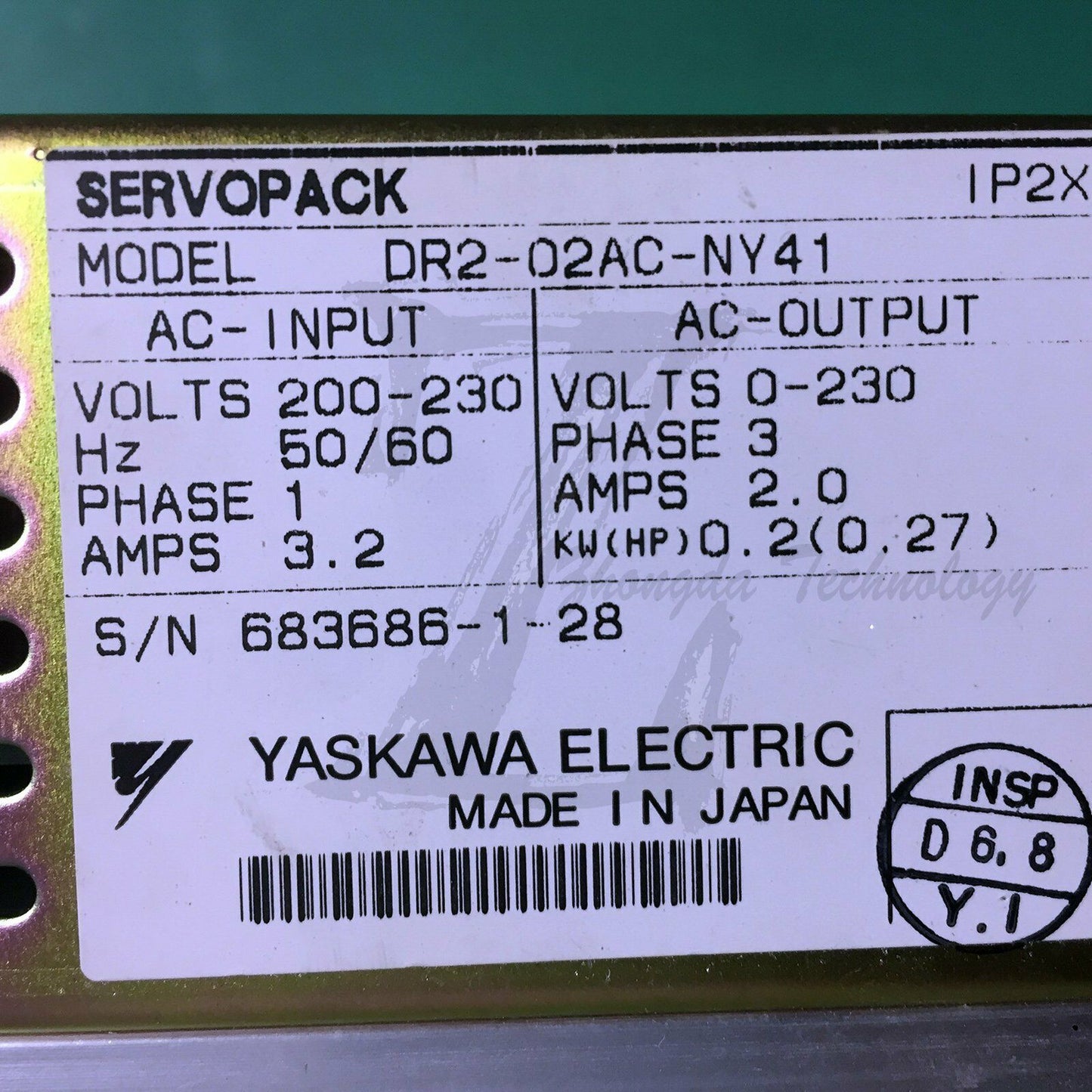 1PC Used Yaskawa server 200W 220V DR2-02AC-NY41 Tested In Good Condition - YASKAWA