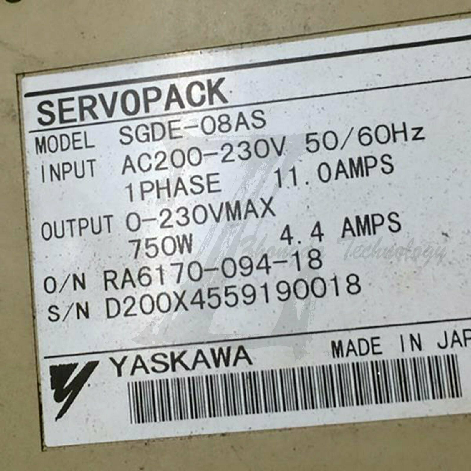1PC Used Yaskawa servo drive SGDE-08AS Tested In Good Condition - YASKAWA