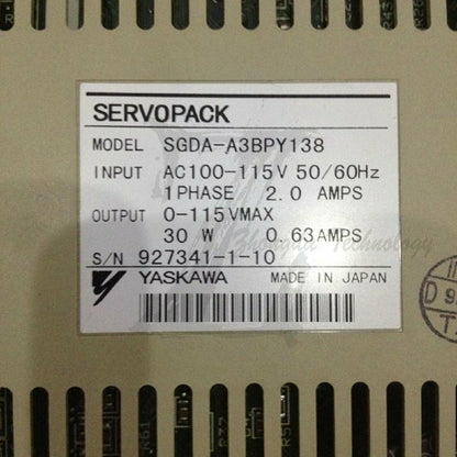 1PC Used Yaskawa servo drives SGDA-A3BPY138 Tested In Good Condition - YASKAWA