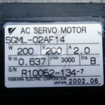 1PC Used Yaskawa servo motor SGML-02AF14 Tested In Good Condition - YASKAWA