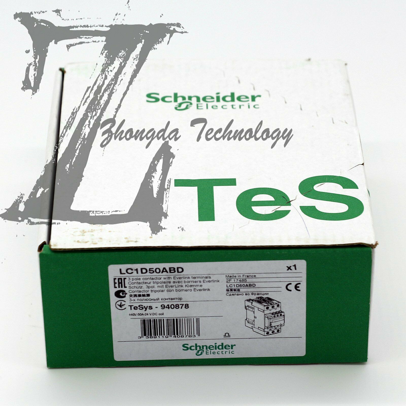 1PCS LC1-D50ABD DC24V NEW in box Schneider Contactor - SCHNEIDER