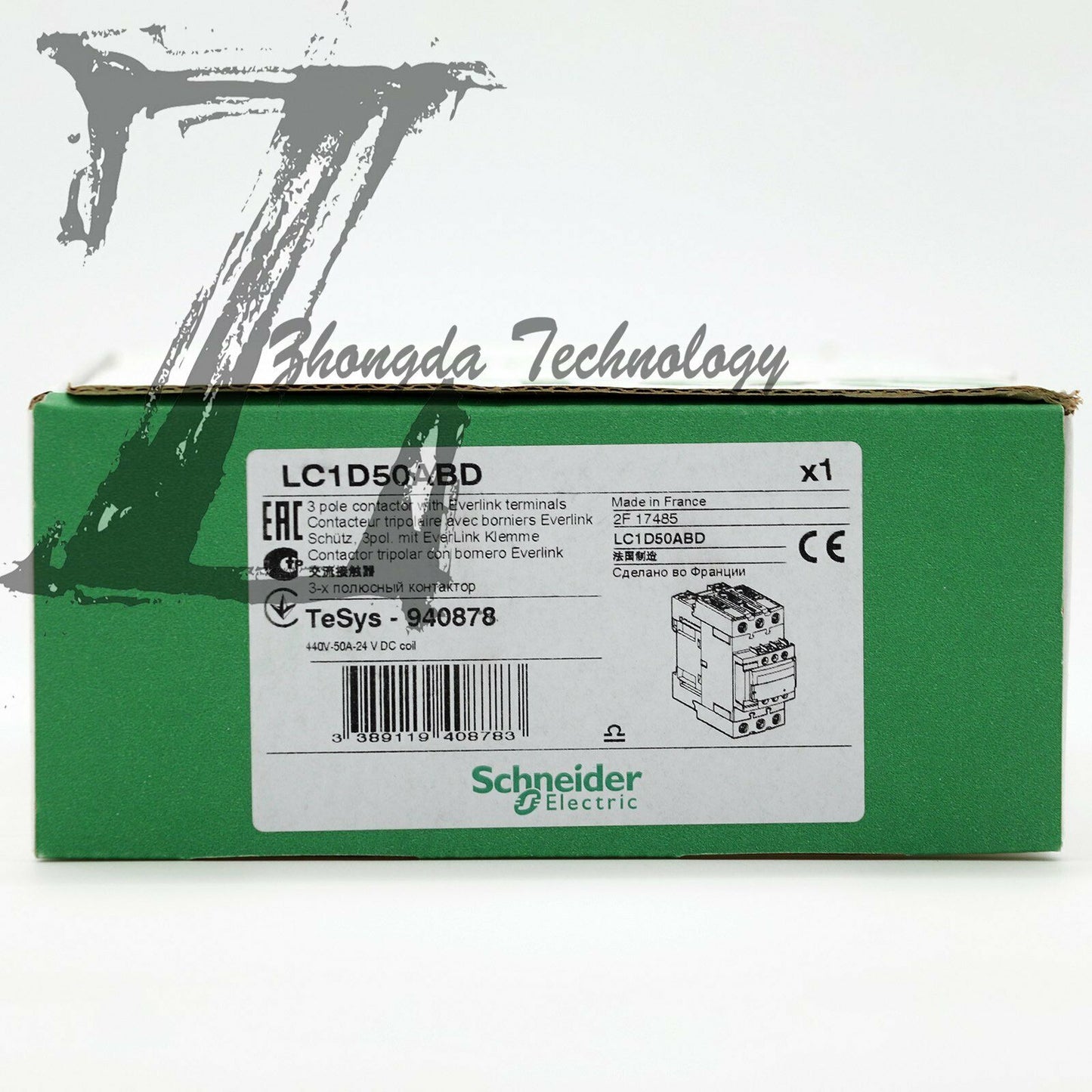 1PCS LC1-D50ABD DC24V NEW in box Schneider Contactor - SCHNEIDER
