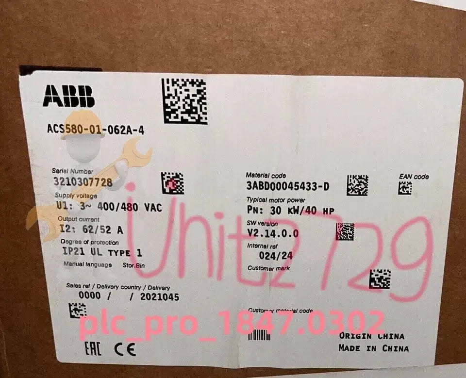 1PCS ABB ACS580-01-062A-4 Frequency Converter Fast delivery [1]