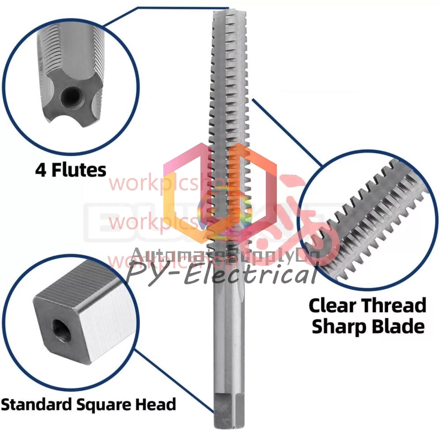 1PCS ACME 3/8"-8 Trapezoidal Tap Right Hand, HSS 3/8 x 8 Trapezoidal Thread Tap [4]