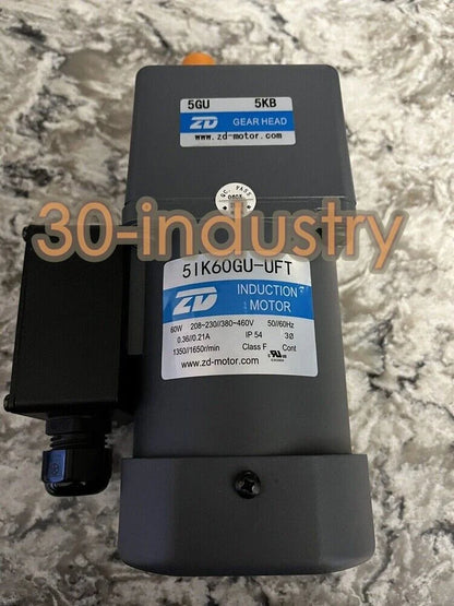 1PCS New For ZD 60W Gear motor 5IK60GU-UFT+5GU5KB 208-230/380-460V 0.36/0.21A - KOEED [2]