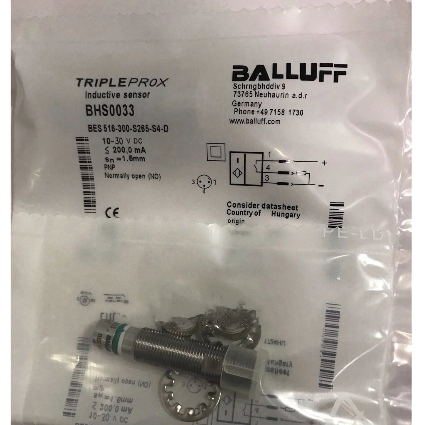 1PC BALLUFF Proximity sensor BES 516-300-S265-S4-D - BALLUFF [1]