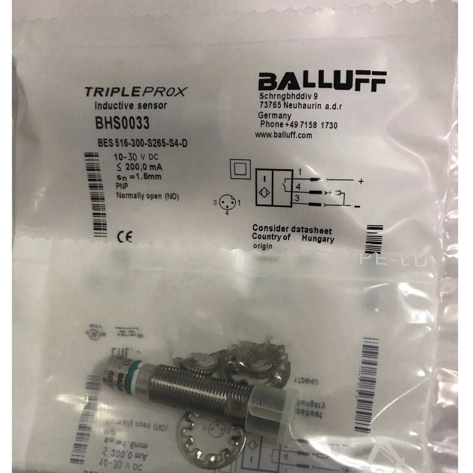 1PC BALLUFF Proximity sensor BES 516-300-S265-S4-D - BALLUFF [1]