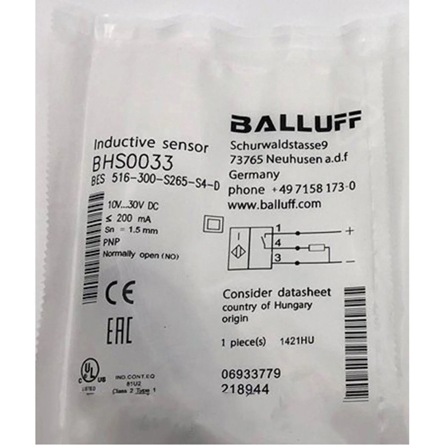 1PC BALLUFF Proximity sensor BES 516-300-S265-S4-D - BALLUFF [2]