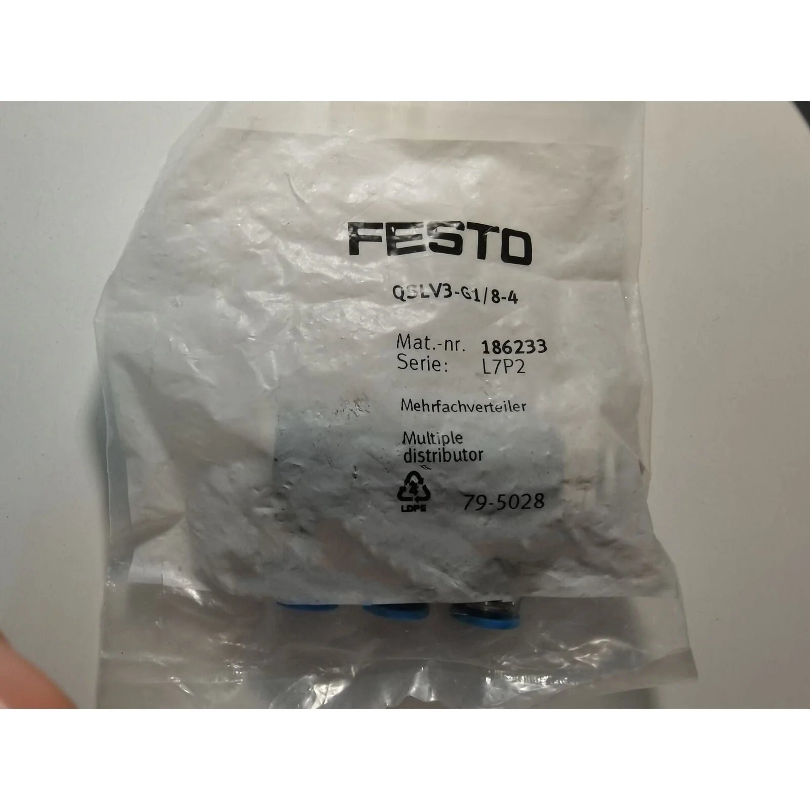 1PC FESTO Multiple Distributor Connectors QSLV3-G1/8-4 Fast - FESTO [1]