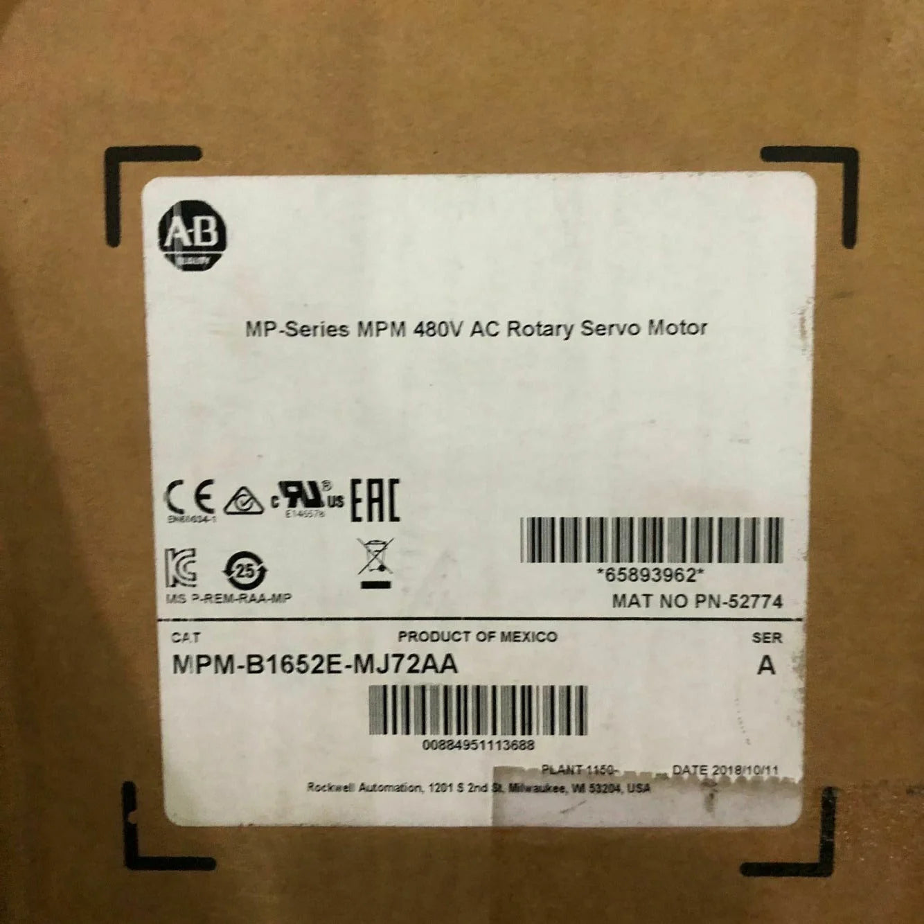 1PC NEW ALLEN BRADLEY MPM-B1652E MJ72AA US SHIP - ALLEN BRADLEY [1]