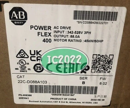 1PC PowerFlex 400 AC Drive 22C-D088A103 Allen-Bradley, 45 kW & 60 HP, Industrial Power Solution - ALLEN-BRADLEY [1]