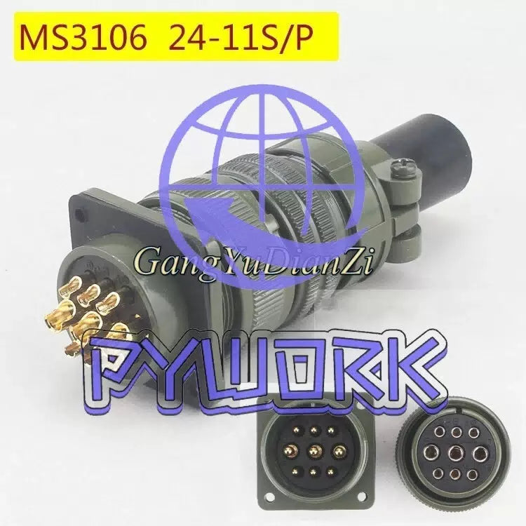 1Pcs 9 core connector straight ation plug MS3106A-24-11 S/P [3]