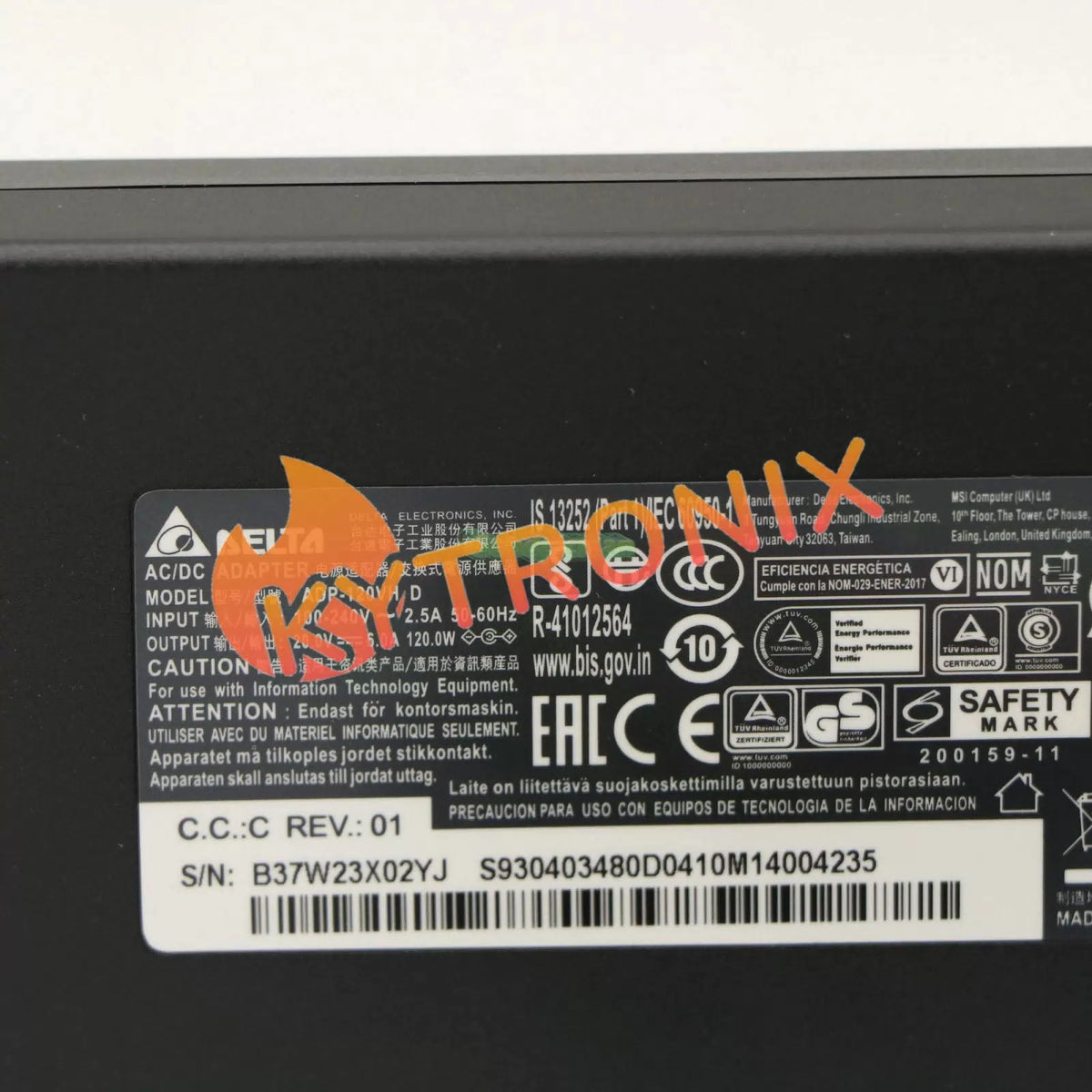 1X 20V 6A 120W Adapter MSI GF63 Thin 11SC-430CA ADP-120VH D AC Power Charger [5]