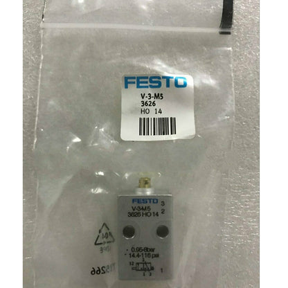 FESTO Direct Acting Round Head Valve V-3-M5 3626 - FESTO