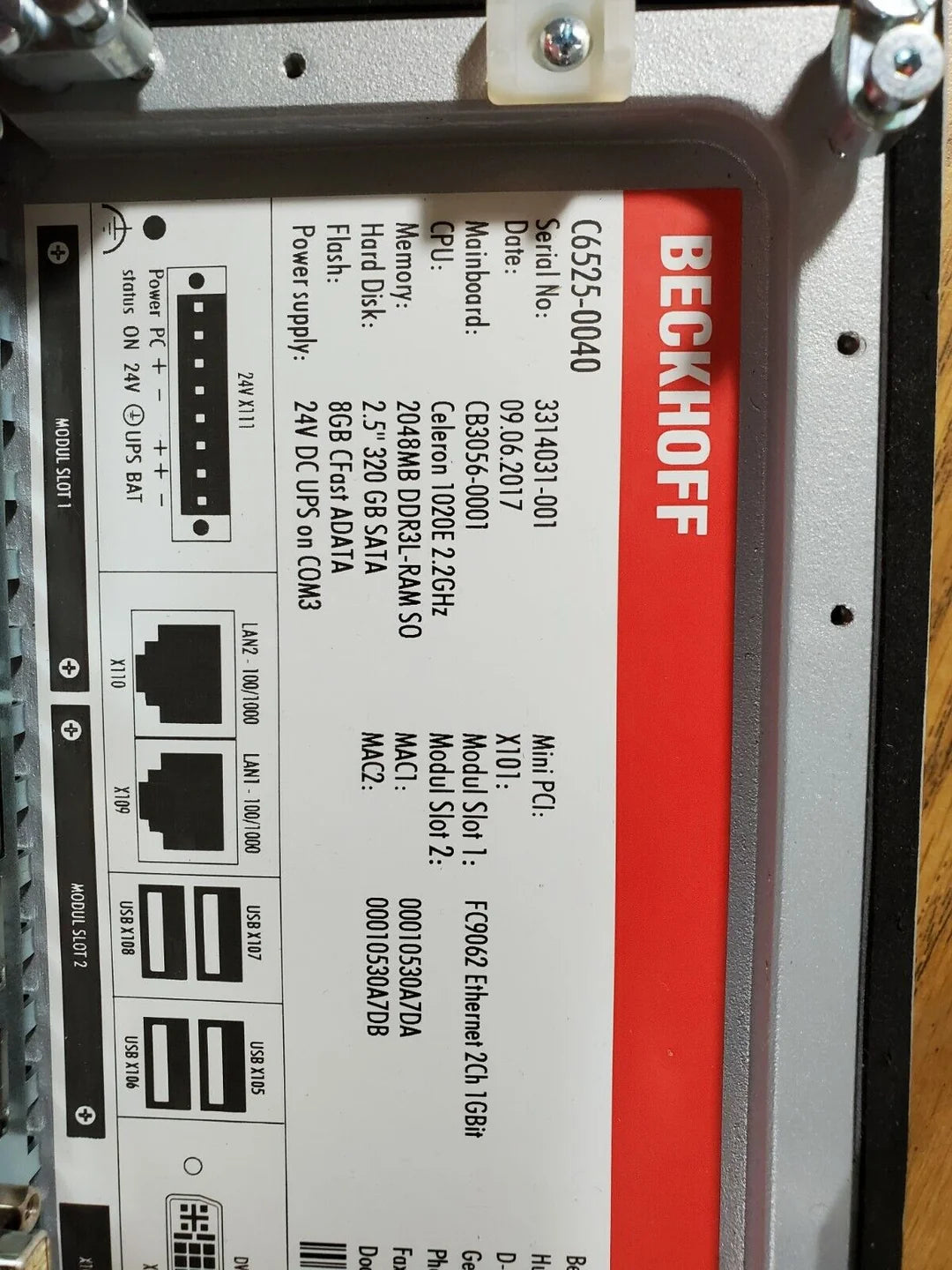 1 Industrial PC C6525-0040 - BECKHOFF [8]