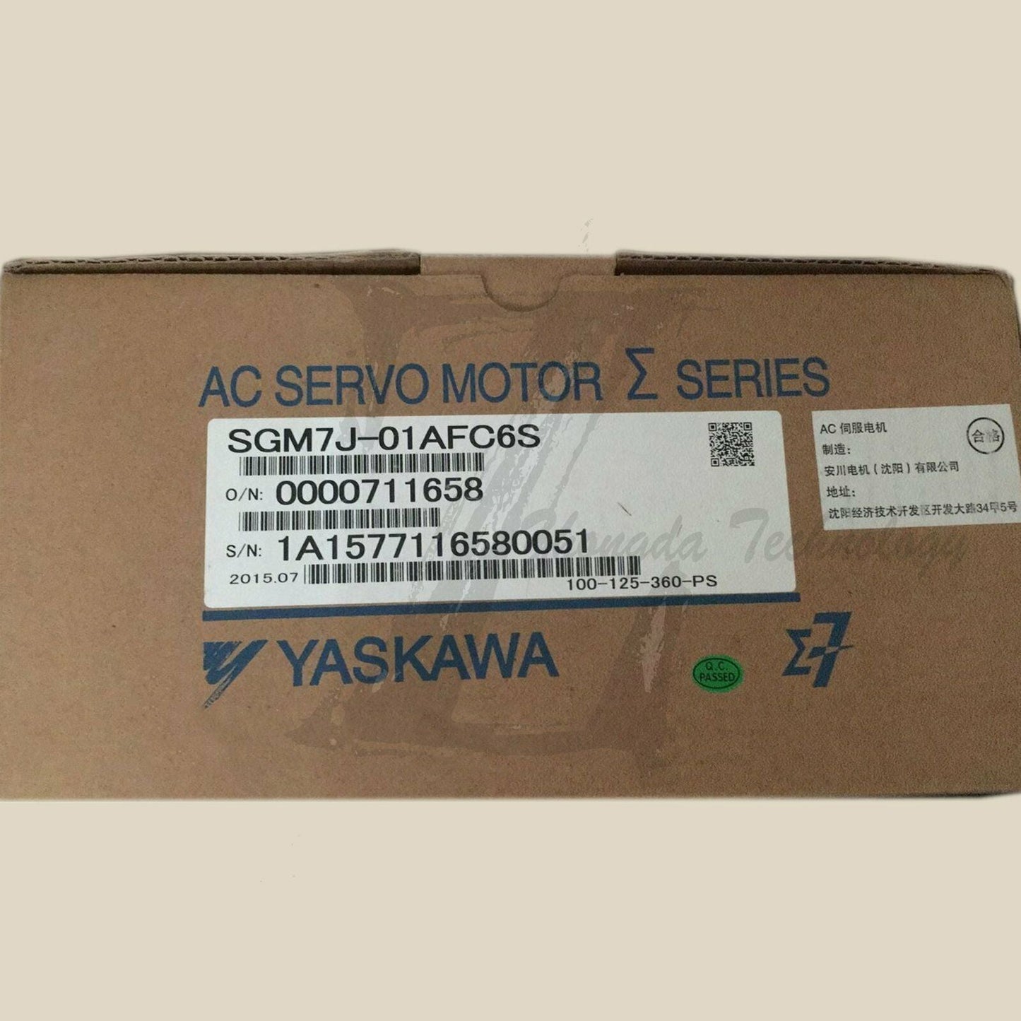 1pc new SGM7J-01AFC6E Yaskawa servo motor 100W with brake - YASKAWA