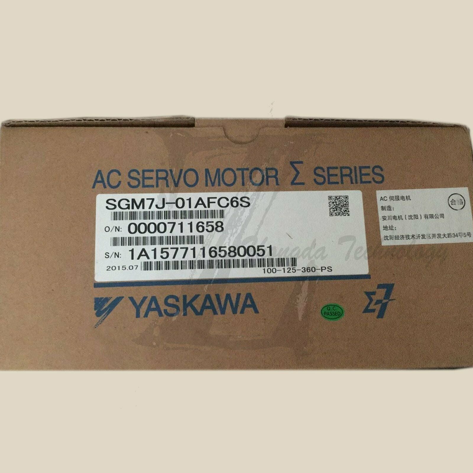 1pc new SGM7J-01AFC6E Yaskawa servo motor 100W with brake - YASKAWA