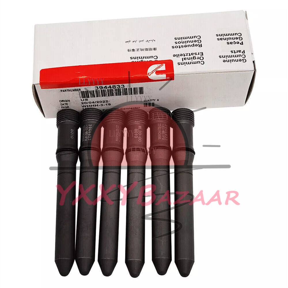 6PCS 24V Injector Connector Tubes 3944833 Fits for Cummins 1998-02 Dodge 5.9L