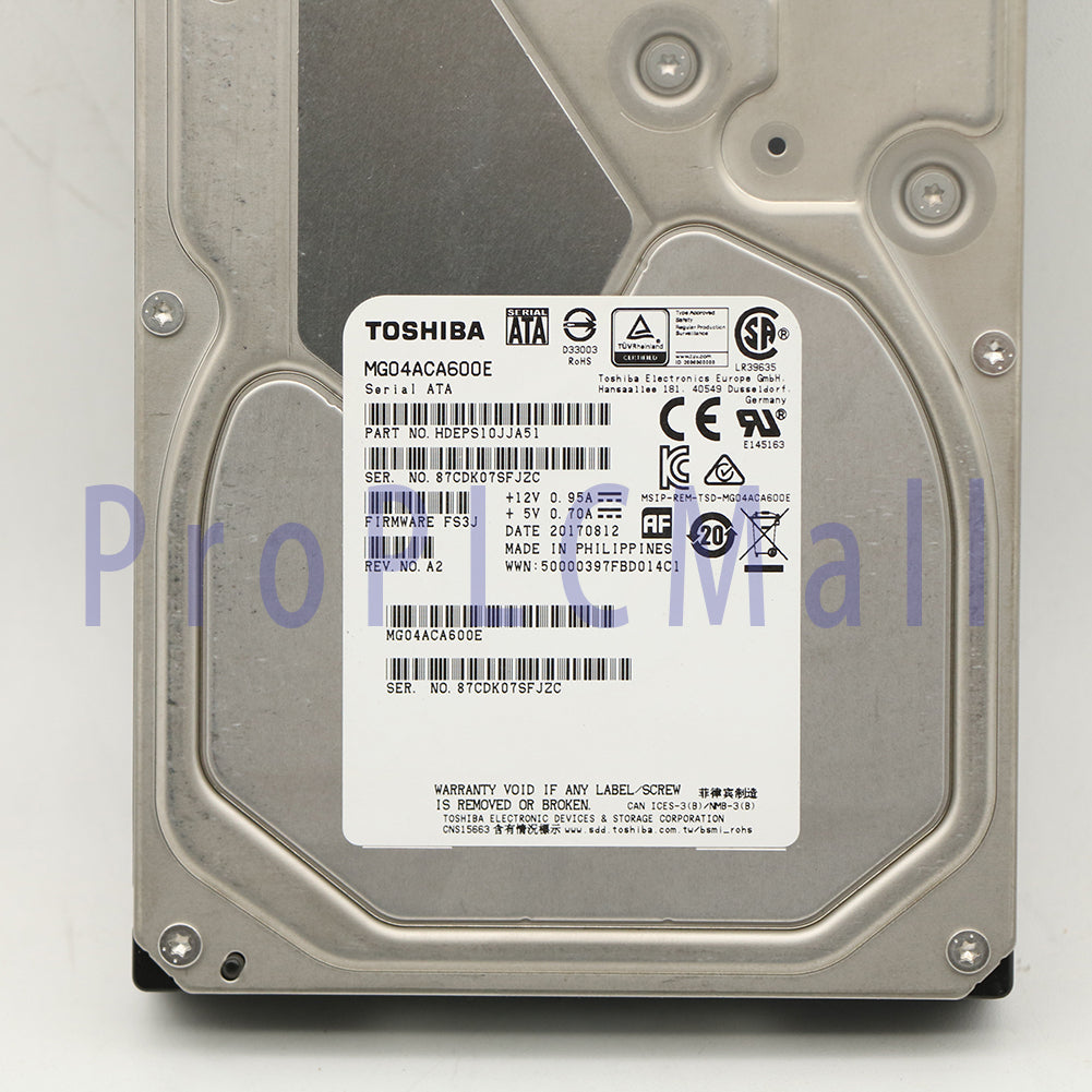 1PCS 6TB SATA3 3.5 HDD TOSHIBA MG04ACA600E 7.2K