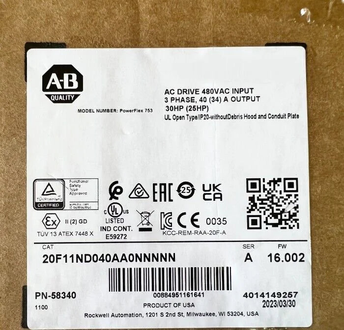 20F11ND040AA0NNNNN 753 AC Drive - EATON [1]