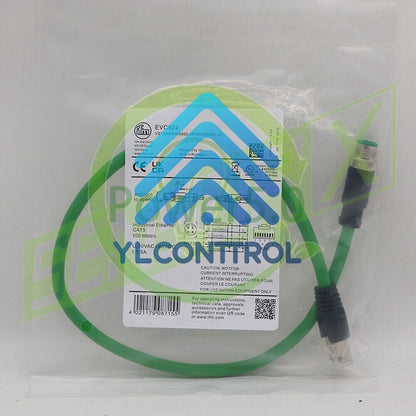 IFM EFECTOR EVC924 Ethernet connection cable CAT5 M12 RJ45 0.5 Meter~