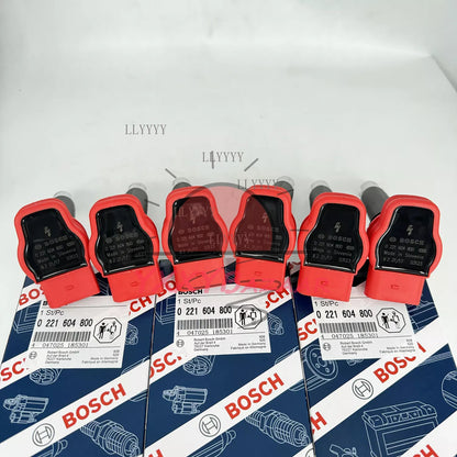 6x Red Top Ignition Coil Packs 0221604800 For Audi 3.0 3.2 FSI A4 A5 A6 Q5 Q7 *