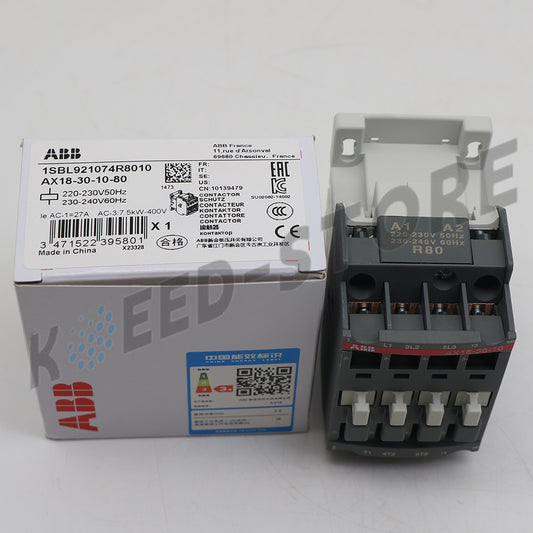 1PCS ABB AX18-30-10-80 Contactor 220-230V50Hz/230-240V60Hz 1SBL921074R8010
