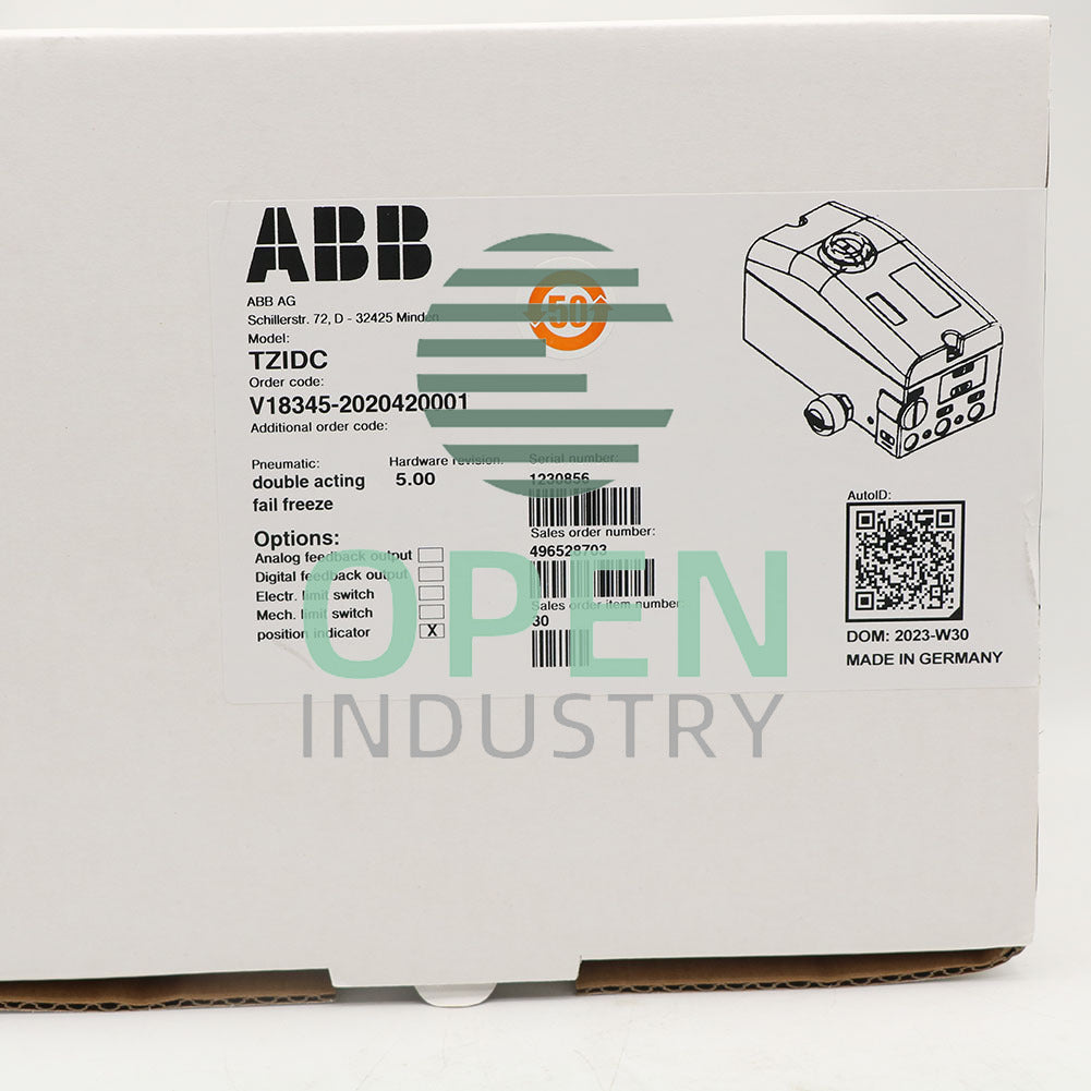 1PCS ABB V18345-2020420001 5.00 Valve Positioner 20-90PSI Analog 4-20mA